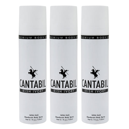 Unisex Irish Ivory - White Deodrant - Pack of 3 ( 150 ml each )