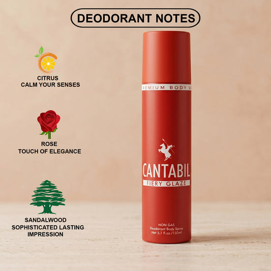 Unisex Fiery Glaze - Orange Deodrant - Pack of 3 ( 150 ml each )