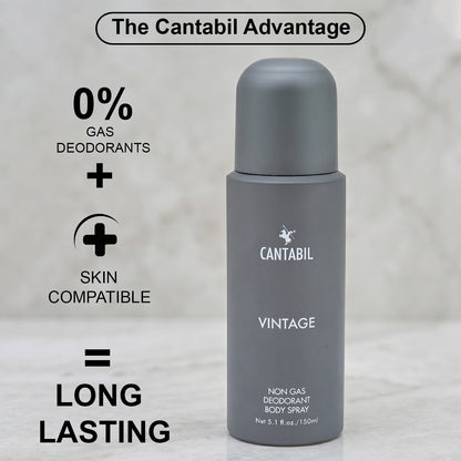 Vintage Unisex Long Lasting No Gas, with Jasmine, Amber and Vanilla Deodorant Spray  -  For Men & Women (450 ml, Pack of 3)