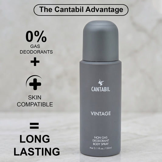 Vintage Unisex Long Lasting No Gas, with Jasmine, Amber and Vanilla Deodorant Spray  -  For Men & Women (450 ml, Pack of 3)