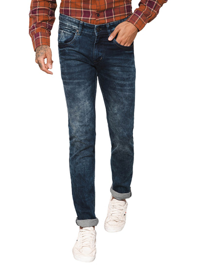 Men's Ultra Narrow fit Medium Fade Carbon Blue  Jeans