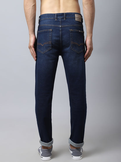 Denim Jeans for Men l Breathable & Soft with Color Fastness Ultra Narrow Fit Cotton Fabric Solid Pattern Button Closure
