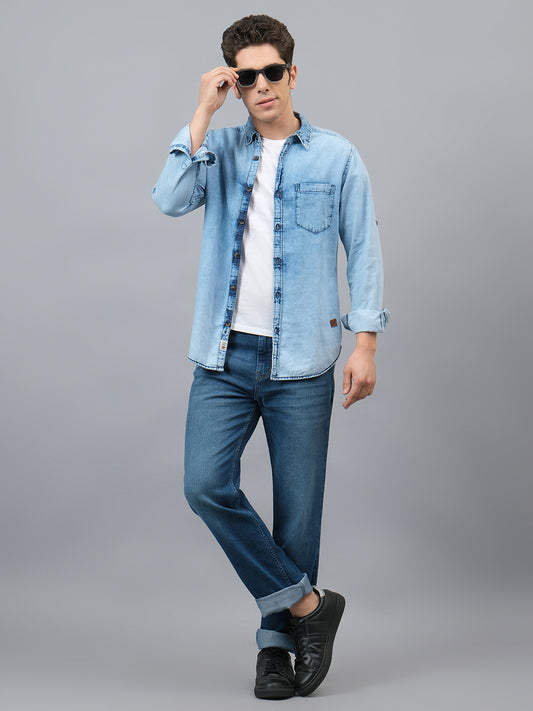 Denim Jeans for Men l Breathable & Soft with Color Fastness Ultra Narrow Fit Cotton Fabric Solid Pattern Button Closure