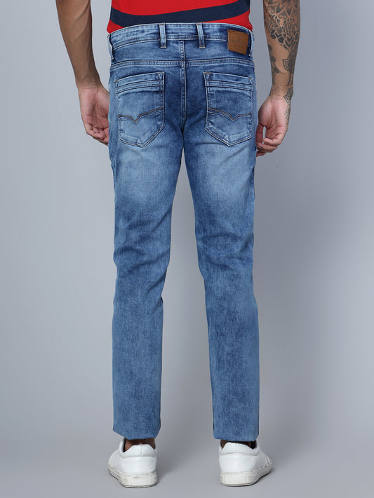 Denim Jeans for Men l Breathable & Soft with Color Fastness Ultra Narrow Fit Cotton Fabric Solid Pattern Button Closure