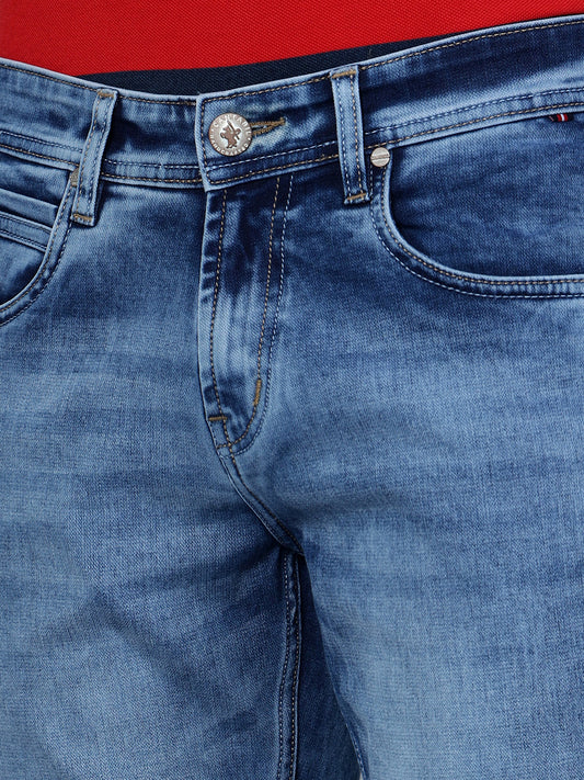 Denim Jeans for Men l Breathable & Soft with Color Fastness Ultra Narrow Fit Cotton Fabric Solid Pattern Button Closure