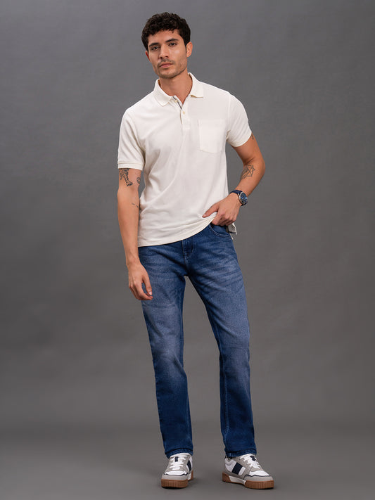 Men's Blue Ultra Narrow Fit Casual Denim Jeans