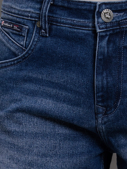 Men's Blue Ultra Narrow Fit Casual Denim Jeans