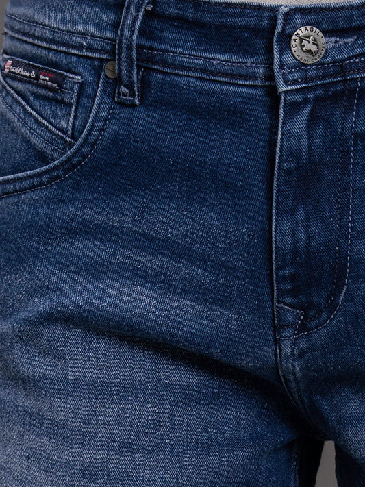 Men's Blue Ultra Narrow Fit Casual Denim Jeans