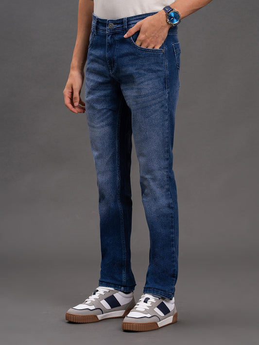 Men's Blue Ultra Narrow Fit Casual Denim Jeans