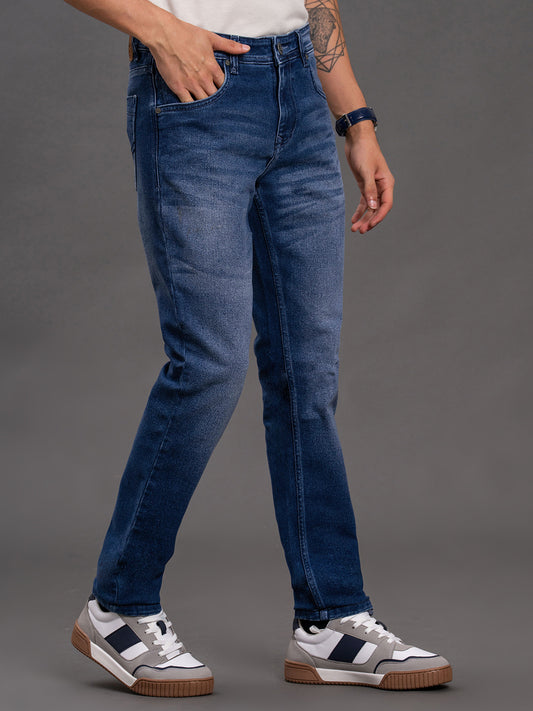 Men's Blue Ultra Narrow Fit Casual Denim Jeans