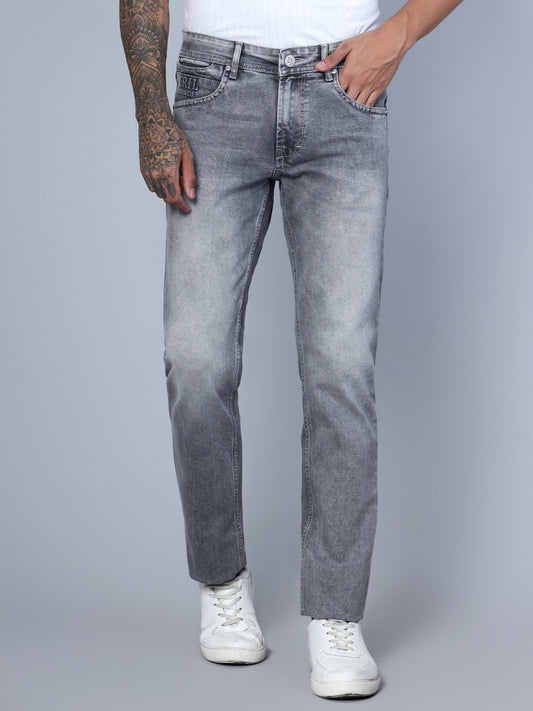 Denim Jeans for Men l Breathable & Soft with Color Fastness Ultra Narrow Fit Cotton Fabric Solid Pattern Button Closure