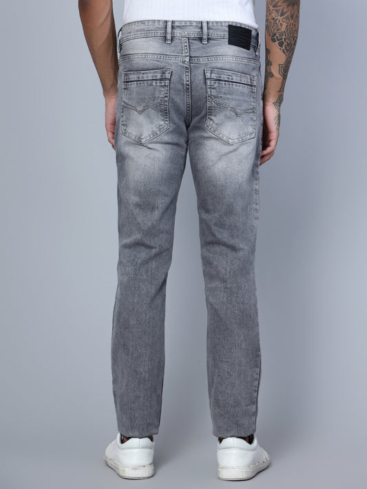 Denim Jeans for Men l Breathable & Soft with Color Fastness Ultra Narrow Fit Cotton Fabric Solid Pattern Button Closure