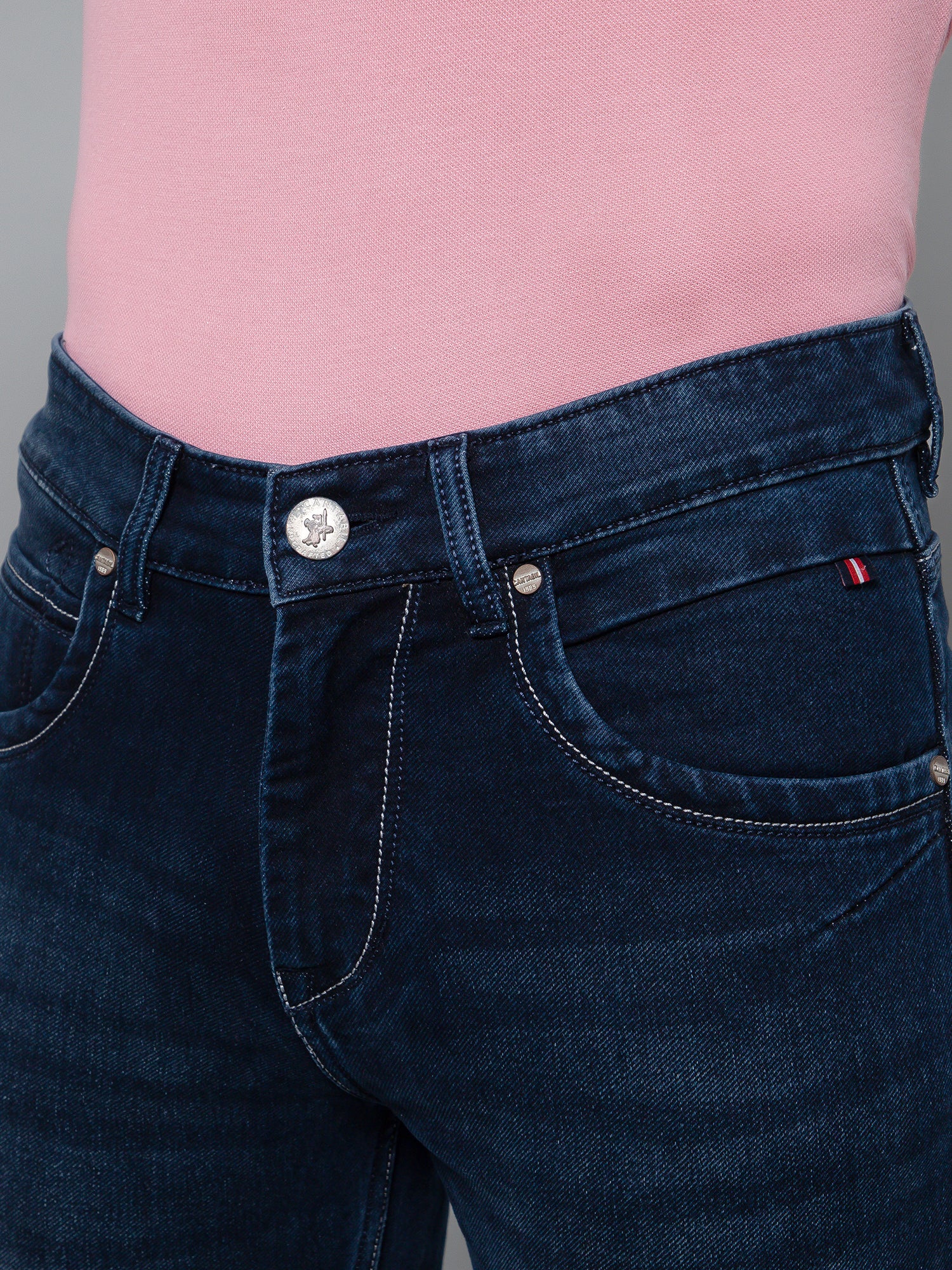 Cantabil Men Dark Mercerised Jeans (7132833939595)