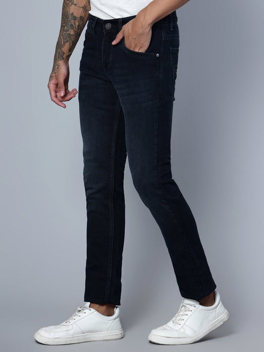 Denim Jeans for Men l Breathable & Soft with Color Fastness Ultra Narrow Fit Cotton Fabric Solid Pattern Button Closure