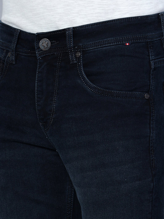 Denim Jeans for Men l Breathable & Soft with Color Fastness Ultra Narrow Fit Cotton Fabric Solid Pattern Button Closure