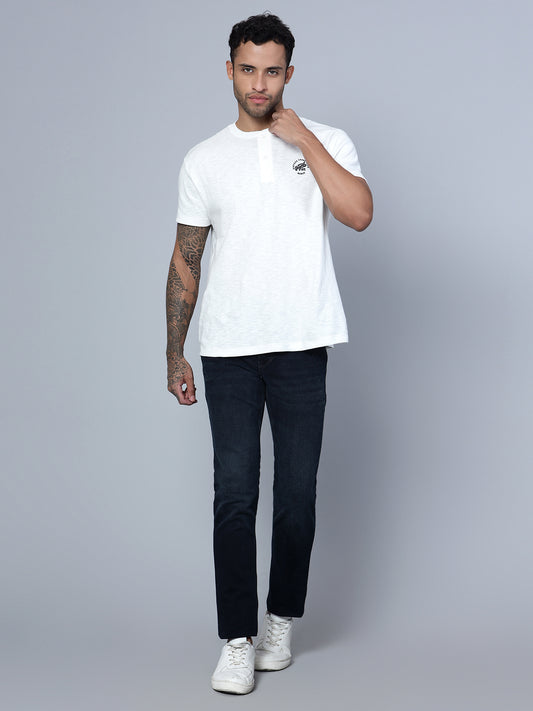 Denim Jeans for Men l Breathable & Soft with Color Fastness Ultra Narrow Fit Cotton Fabric Solid Pattern Button Closure