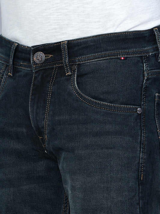 Denim Jeans for Men l Breathable & Soft with Color Fastness Ultra Narrow Fit Cotton Fabric Solid Pattern Button Closure
