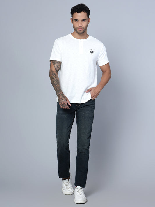 Denim Jeans for Men l Breathable & Soft with Color Fastness Ultra Narrow Fit Cotton Fabric Solid Pattern Button Closure
