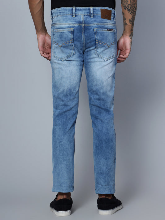 Denim Jeans for Men l Breathable & Soft with Color Fastness Ultra Narrow Fit Cotton Fabric Solid Pattern Button Closure