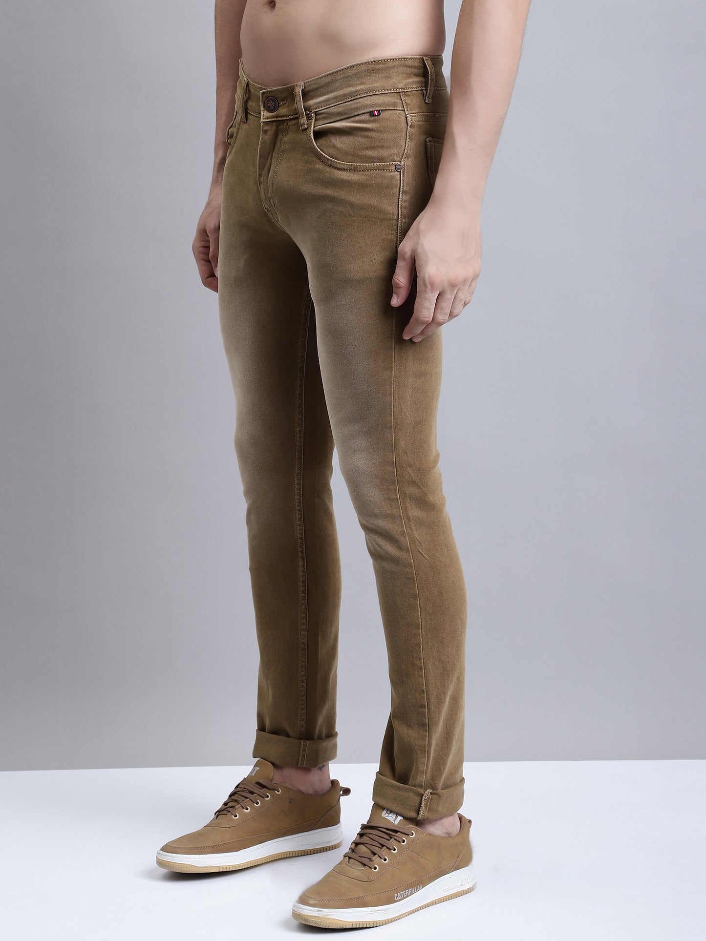 Cantabil Men Khaki Clean Look Casual Jeans (7156164919435)