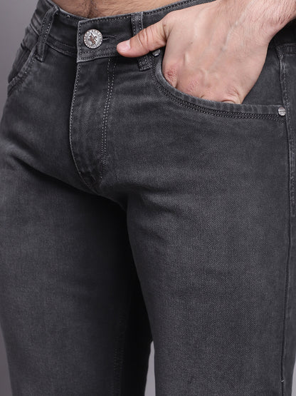 Cantabil Men Dark Grey Stretchable Jeans (7137621377163)