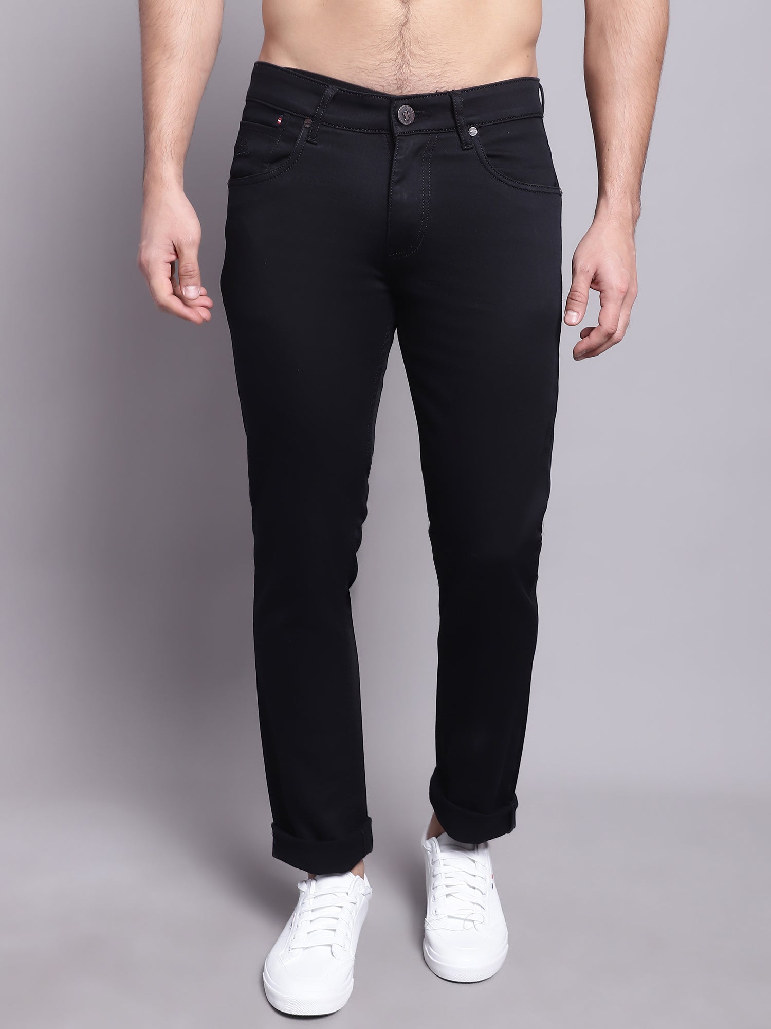 Cantabil Men Black Stretchable Jeans (7137617281163)