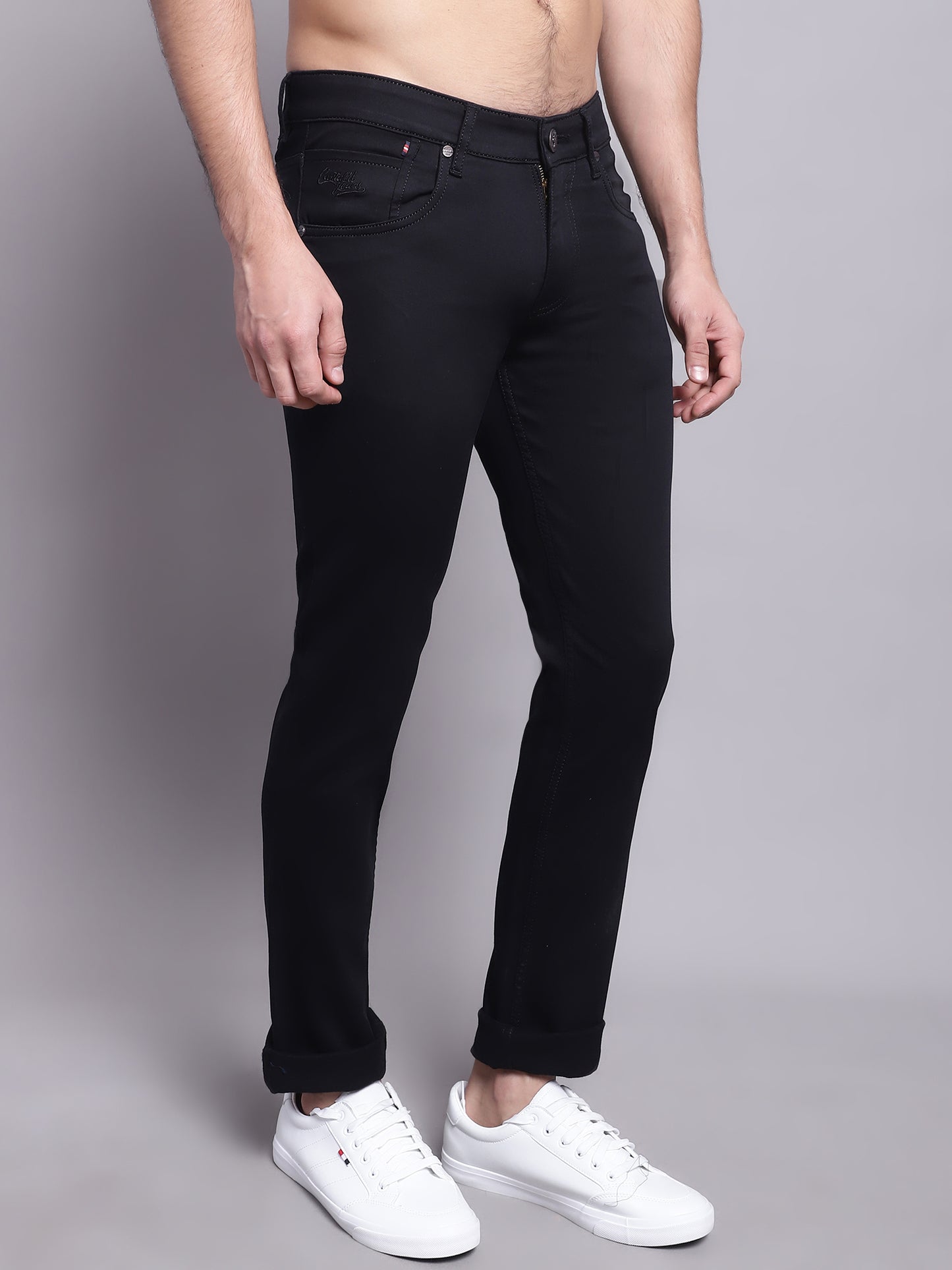 Cantabil Men Black Stretchable Jeans (7137617281163)