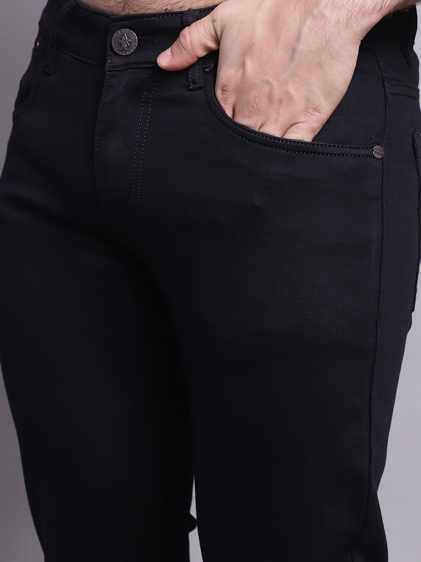 Cantabil Men Black Stretchable Jeans (7137617281163)