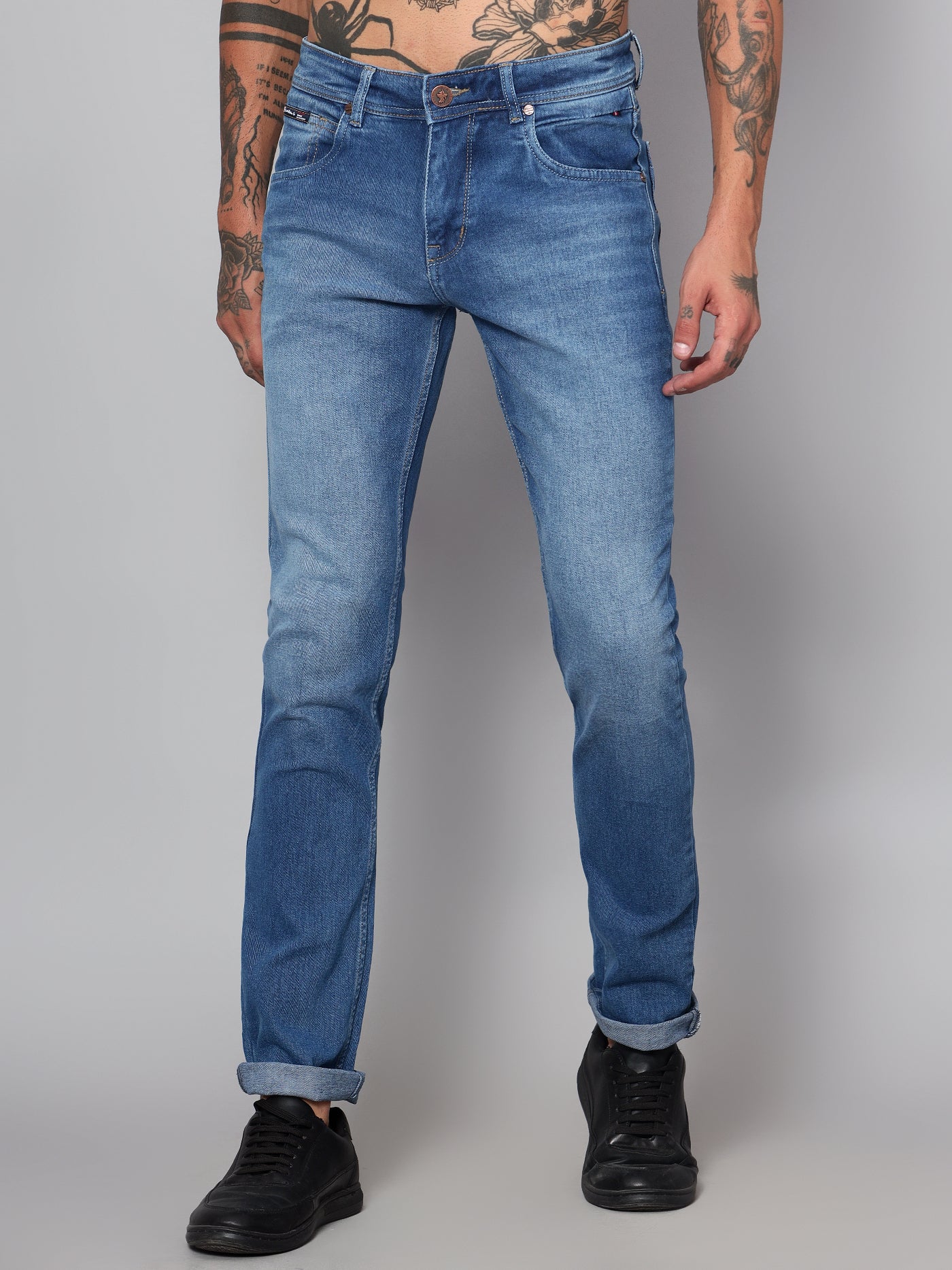 Cantabil Men Light Blue Clean Look Jeans (7153631789195)