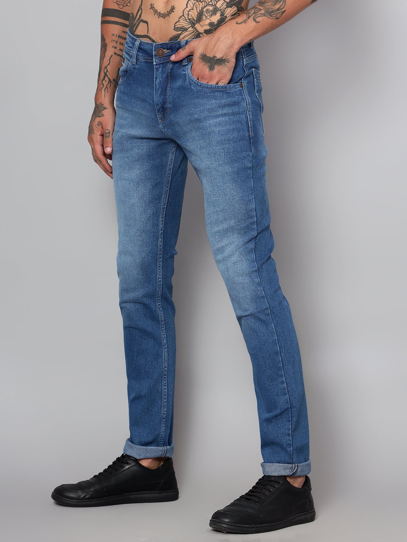 Cantabil Men Light Blue Clean Look Jeans (7153631789195)