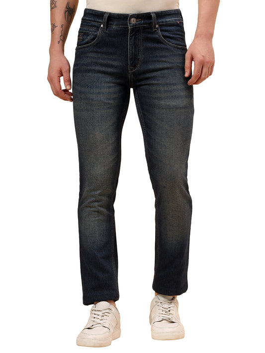 Denim Jeans for Men l Breathable & Soft with Color Fastness Ultra Narrow Fit Cotton Fabric Solid Pattern Button Closure