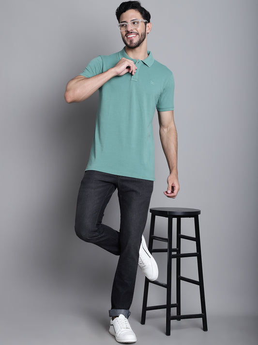 Cantabil Black Solid Cotton Polyester Denim Flat Front Mid Rise Full Length Regular Fit Casual Jeans For Men (7165622222987)