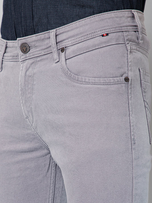 Denim Jeans for Men l Breathable & Soft with Color Fastness Ultra Narrow Fit Cotton Fabric Solid Pattern Button Closure