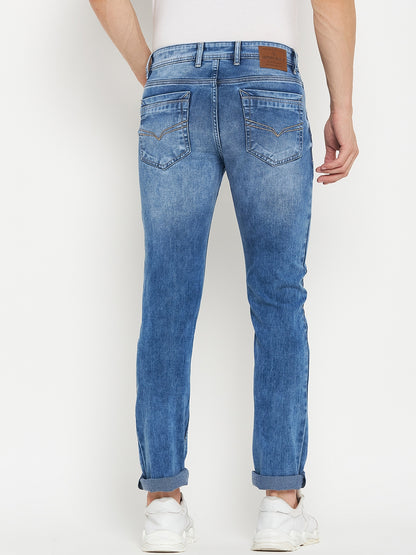 Men's Ultra Narrow fit Heavy Fade Indigo Blue  Jeans