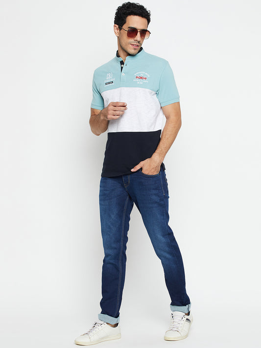 Denim Jeans for Men l Breathable & Soft with Color Fastness Ultra Narrow Fit Cotton Fabric Solid Pattern Button Closure