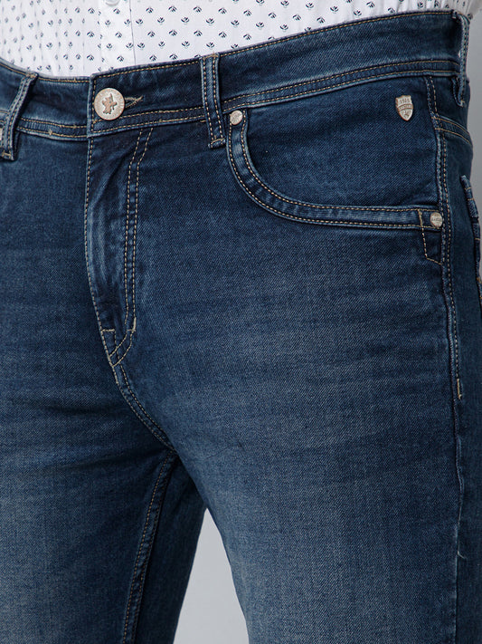 Denim Jeans for Men l Breathable & Soft with Color Fastness Ultra Narrow Fit Cotton Fabric Solid Pattern Button Closure