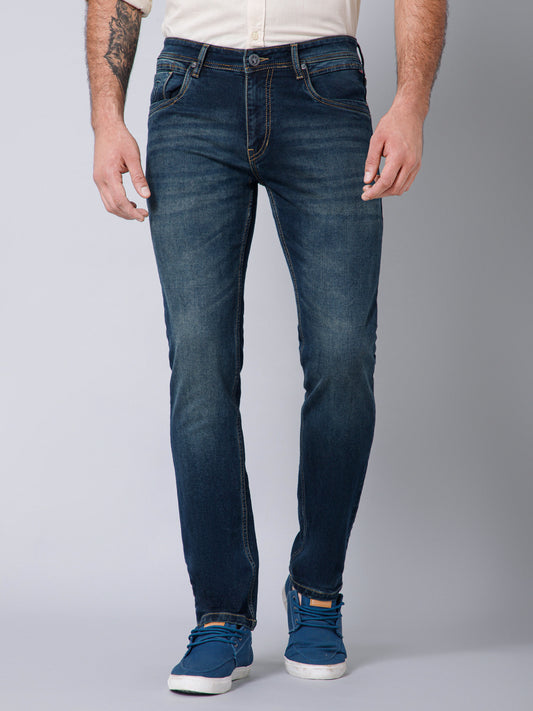 Denim Jeans for Men l Breathable & Soft with Color Fastness Ultra Narrow Fit Cotton Fabric Solid Pattern Button Closure