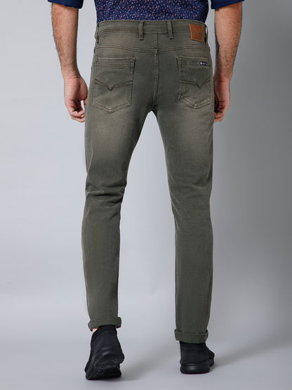 Denim Jeans for Men l Breathable & Soft with Color Fastness Ultra Narrow Fit Cotton Fabric Solid Pattern Button Closure