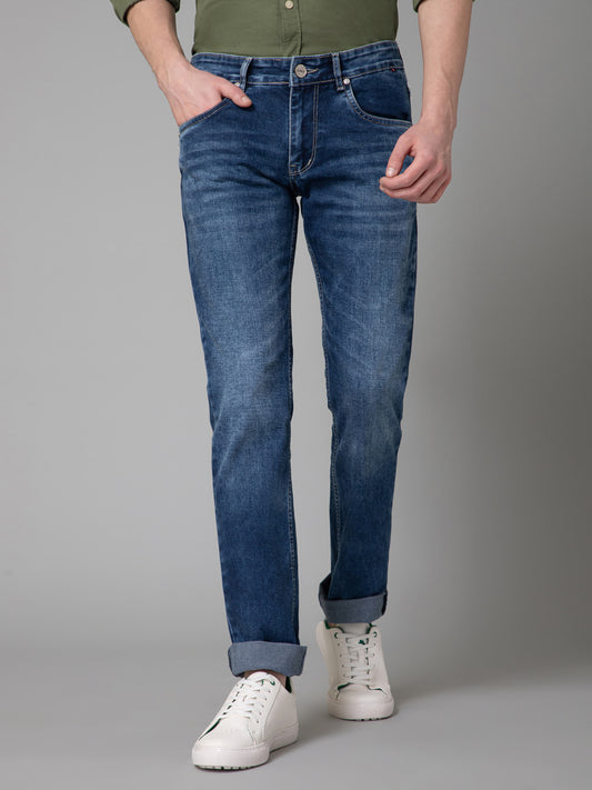 Denim Jeans for Men l Breathable & Soft with Color Fastness Ultra Narrow Fit Cotton Fabric Solid Pattern Button Closure