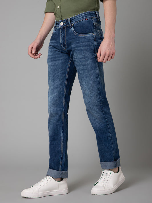 Denim Jeans for Men l Breathable & Soft with Color Fastness Ultra Narrow Fit Cotton Fabric Solid Pattern Button Closure