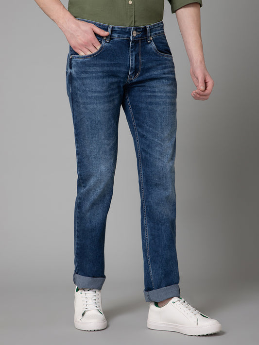 Denim Jeans for Men l Breathable & Soft with Color Fastness Ultra Narrow Fit Cotton Fabric Solid Pattern Button Closure