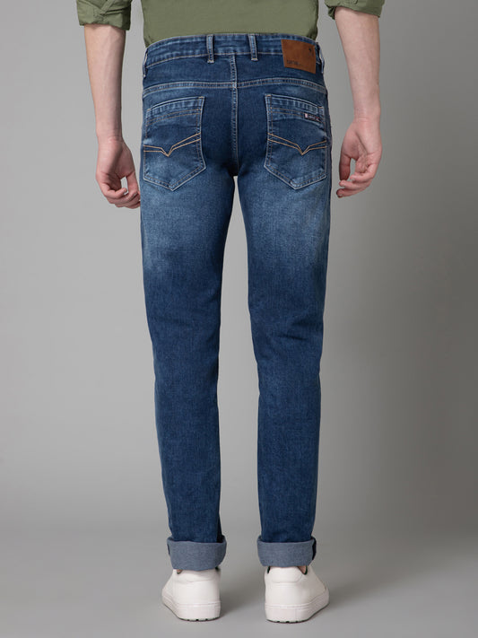 Denim Jeans for Men l Breathable & Soft with Color Fastness Ultra Narrow Fit Cotton Fabric Solid Pattern Button Closure