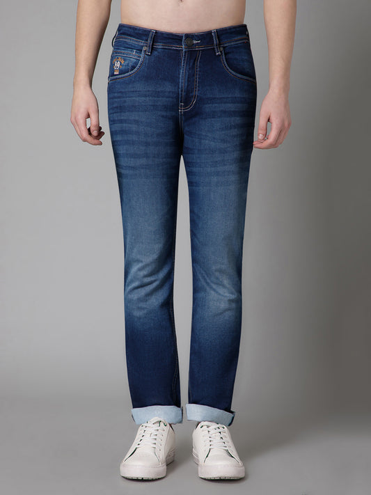 Denim Jeans for Men l Breathable & Soft with Color Fastness Ultra Narrow Fit Cotton Fabric Solid Pattern Button Closure