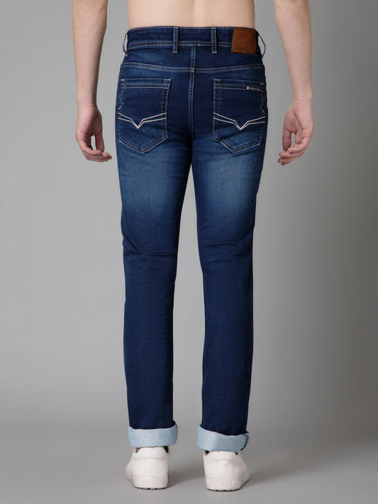 Denim Jeans for Men l Breathable & Soft with Color Fastness Ultra Narrow Fit Cotton Fabric Solid Pattern Button Closure