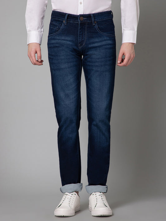 Denim Jeans for Men l Breathable & Soft with Color Fastness Ultra Narrow Fit Cotton Fabric Solid Pattern Button Closure