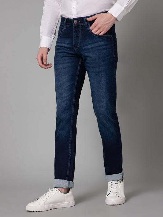 Denim Jeans for Men l Breathable & Soft with Color Fastness Ultra Narrow Fit Cotton Fabric Solid Pattern Button Closure
