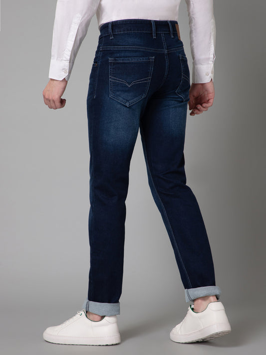 Denim Jeans for Men l Breathable & Soft with Color Fastness Ultra Narrow Fit Cotton Fabric Solid Pattern Button Closure