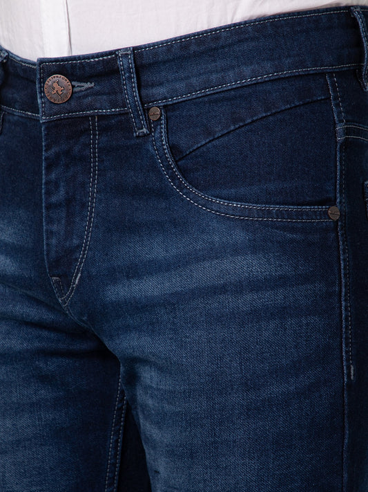 Denim Jeans for Men l Breathable & Soft with Color Fastness Ultra Narrow Fit Cotton Fabric Solid Pattern Button Closure