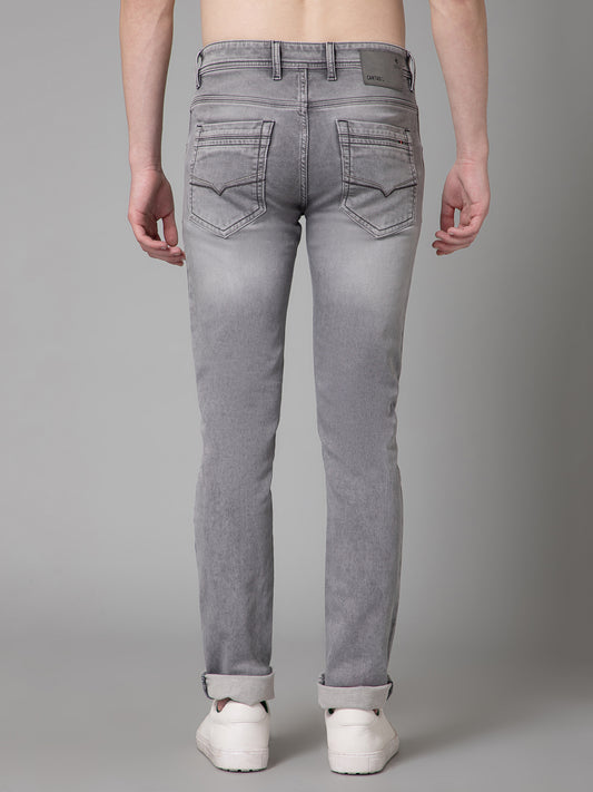 Denim Jeans for Men l Breathable & Soft with Color Fastness Ultra Narrow Fit Cotton Fabric Solid Pattern Button Closure