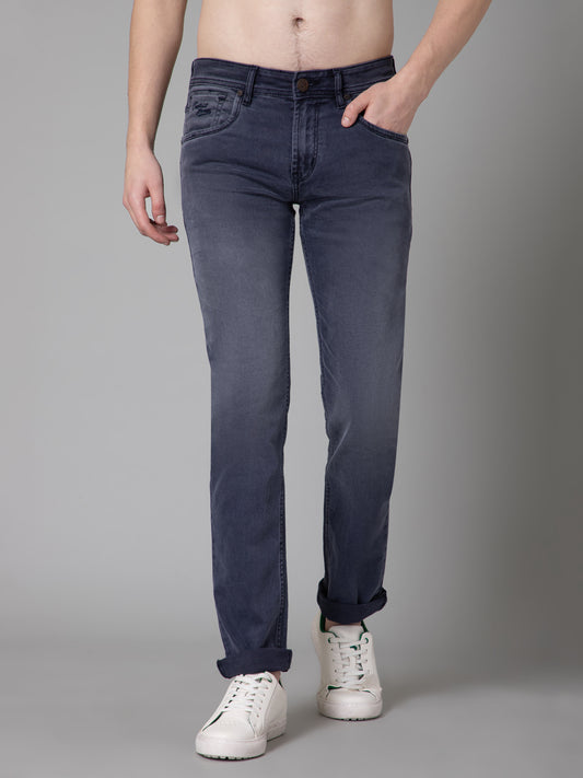 Denim Jeans for Men l Breathable & Soft with Color Fastness Ultra Narrow Fit Cotton Fabric Solid Pattern Button Closure
